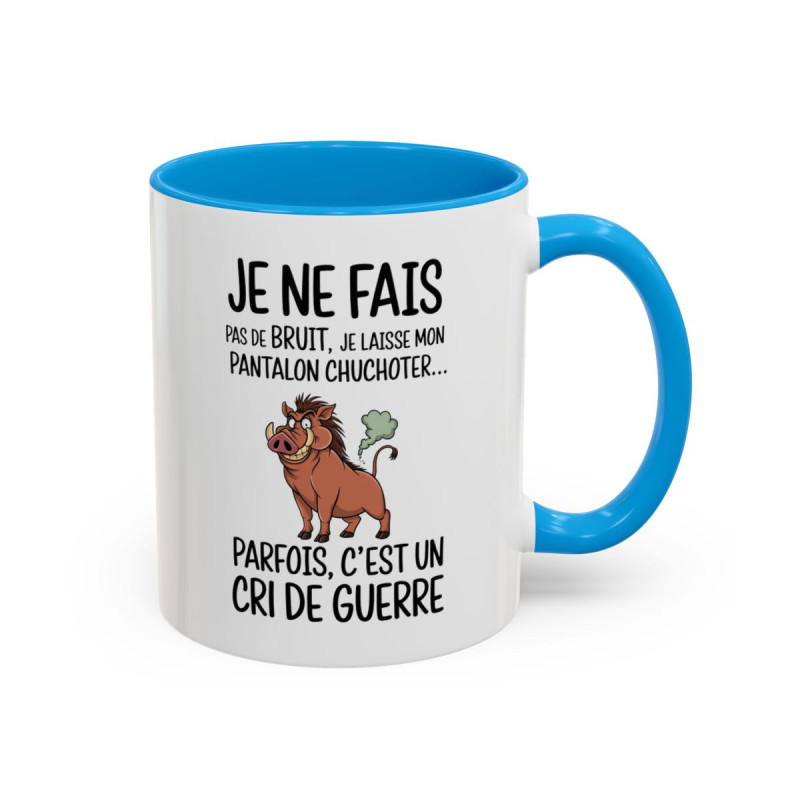 Tasse Humour Sanglier Drôle – Mug Je Ne Fais Pas De Bruit Cadeau Blague Adulte Noir Bleu Rouge 325ml