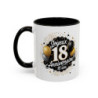 Mug Joyeux 18 Ans – Tasse Anniversaire 18 Ans Cadeau Original Homme Femme Noir Bleu Rouge 325ml