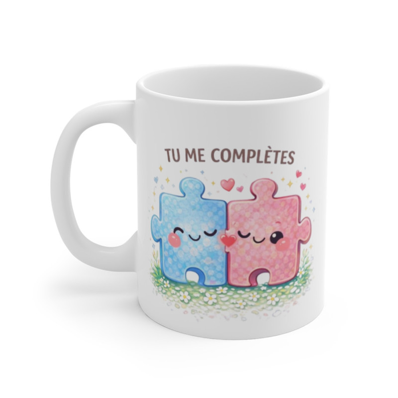 Mug Amour Couple – “Tu Me Complètes” – Tasse Romantique Cadeau Amoureux 325ml