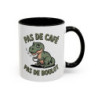 Mug Pas de Café Pas de Boulot – Tasse Humour Dinosaure Café Cadeau Collègue Homme Femme Noir Bleu Rouge 325ml