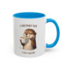 Mug L’Instant Thé C’est Sacré – Tasse Humour Thé Loutre Cadeau Amateur Thé Noir Bleu Rouge 325ml
