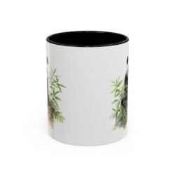 Mug Panda Mignon – Tasse Panda Bambou Illustration Artistique Idée Cadeau Amoureux des Pandas Noir Bleu Rouge 325ml