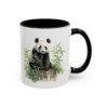 Mug Panda Mignon – Tasse Panda Bambou Illustration Artistique Idée Cadeau Amoureux des Pandas Noir Bleu Rouge 325ml