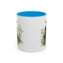 Mug Panda Mignon – Tasse Panda Bambou Illustration Artistique Idée Cadeau Amoureux des Pandas Noir Bleu Rouge 325ml