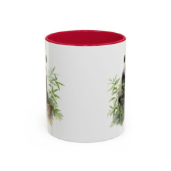 Mug Panda Mignon – Tasse Panda Bambou Illustration Artistique Idée Cadeau Amoureux des Pandas Noir Bleu Rouge 325ml