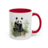 Mug Panda Mignon – Tasse Panda Bambou Illustration Artistique Idée Cadeau Amoureux des Pandas Noir Bleu Rouge 325ml