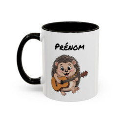 Mug Hérisson Guitariste Personnalisable – Tasse Hérisson Musique Mignonne Idée Cadeau Musicien