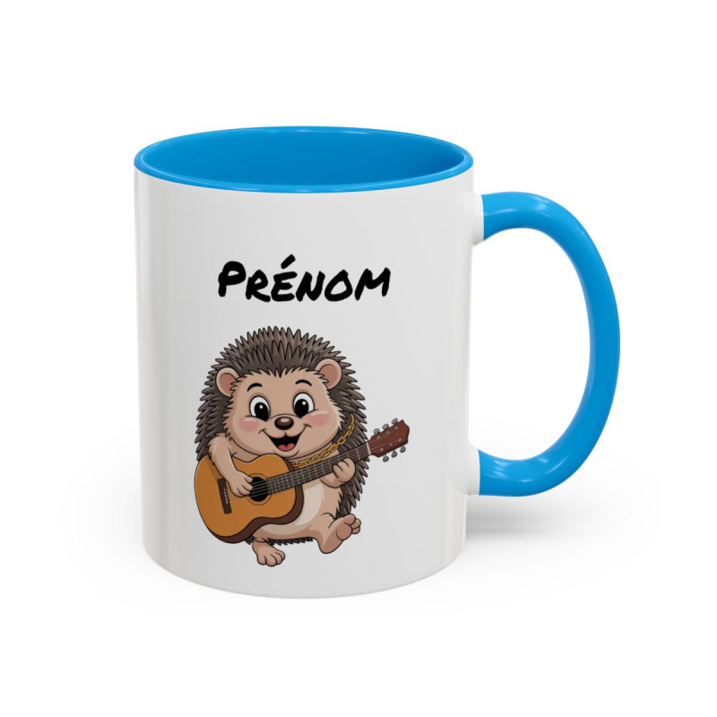 Mug Hérisson Guitariste Personnalisable – Tasse Hérisson Musique Mignonne Idée Cadeau Musicien