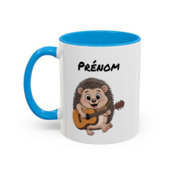 Mug Hérisson Guitariste Personnalisable – Tasse Hérisson Musique Mignonne Idée Cadeau Musicien