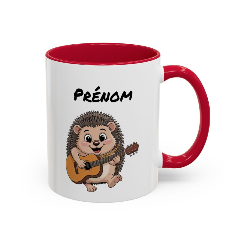 Mug Hérisson Guitariste Personnalisable – Tasse Hérisson Musique Mignonne Idée Cadeau Musicien