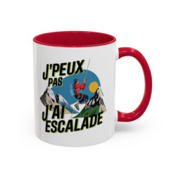 Mug Escalade Humour – Tasse J’Peux Pas J’Ai Escalade Cadeau Grimpeur Alpinisme Noir Bleu Rouge 325ml