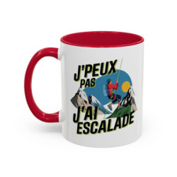 Mug Escalade Humour – Tasse J’Peux Pas J’Ai Escalade Cadeau Grimpeur Alpinisme Noir Bleu Rouge 325ml