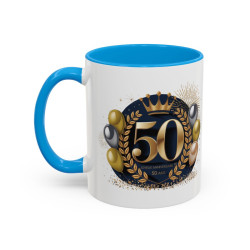 Mug 50 Ans Anniversaire – Tasse Cadeau 50 Ans Homme Femme Idée Cadeau Anniversaire Noir Bleu Rouge 325ml