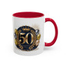Mug 50 Ans Anniversaire – Tasse Cadeau 50 Ans Homme Femme Idée Cadeau Anniversaire Noir Bleu Rouge 325ml