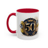 Mug 50 Ans Anniversaire – Tasse Cadeau 50 Ans Homme Femme Idée Cadeau Anniversaire Noir Bleu Rouge 325ml