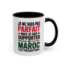 Mug Supporter du Maroc – Tasse Humour Fan Maroc Cadeau Supporter Football Maroc Noir Bleu Rouge 325ml