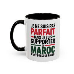 Mug Supporter du Maroc – Tasse Humour Fan Maroc Cadeau Supporter Football Maroc Noir Bleu Rouge 325ml