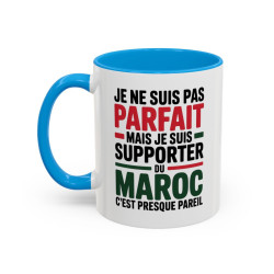 Mug Supporter du Maroc – Tasse Humour Fan Maroc Cadeau Supporter Football Maroc Noir Bleu Rouge 325ml