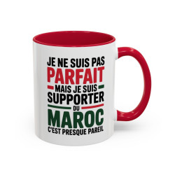 Mug Supporter du Maroc – Tasse Humour Fan Maroc Cadeau Supporter Football Maroc Noir Bleu Rouge 325ml