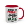 Mug Supporter du Maroc – Tasse Humour Fan Maroc Cadeau Supporter Football Maroc Noir Bleu Rouge 325ml