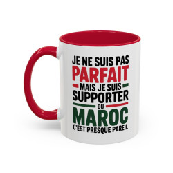 Mug Supporter du Maroc – Tasse Humour Fan Maroc Cadeau Supporter Football Maroc Noir Bleu Rouge 325ml