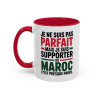 Mug Supporter du Maroc – Tasse Humour Fan Maroc Cadeau Supporter Football Maroc Noir Bleu Rouge 325ml