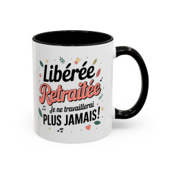 Mug Libérée Retraitée – Tasse Retraite Humour Cadeau Femme Retraitée Collègue Idée Cadeau Départ