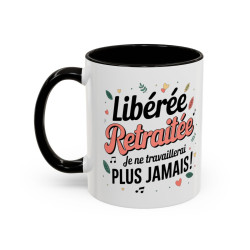 Mug Libérée Retraitée – Tasse Retraite Humour Cadeau Femme Retraitée Collègue Idée Cadeau Départ