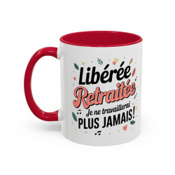 Mug Libérée Retraitée – Tasse Retraite Humour Cadeau Femme Retraitée Collègue Idée Cadeau Départ