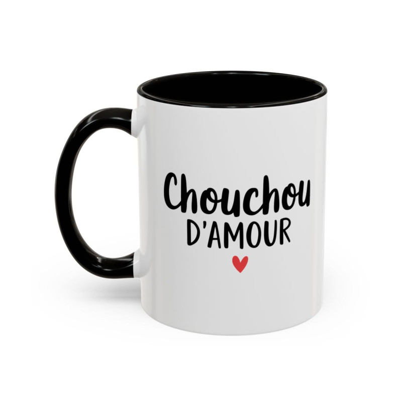 Mug Chouchou d’Amour – Tasse Amour Cadeau Couple Homme Femme Idée Cadeau Romantique Noir Bleu Rouge 325ml