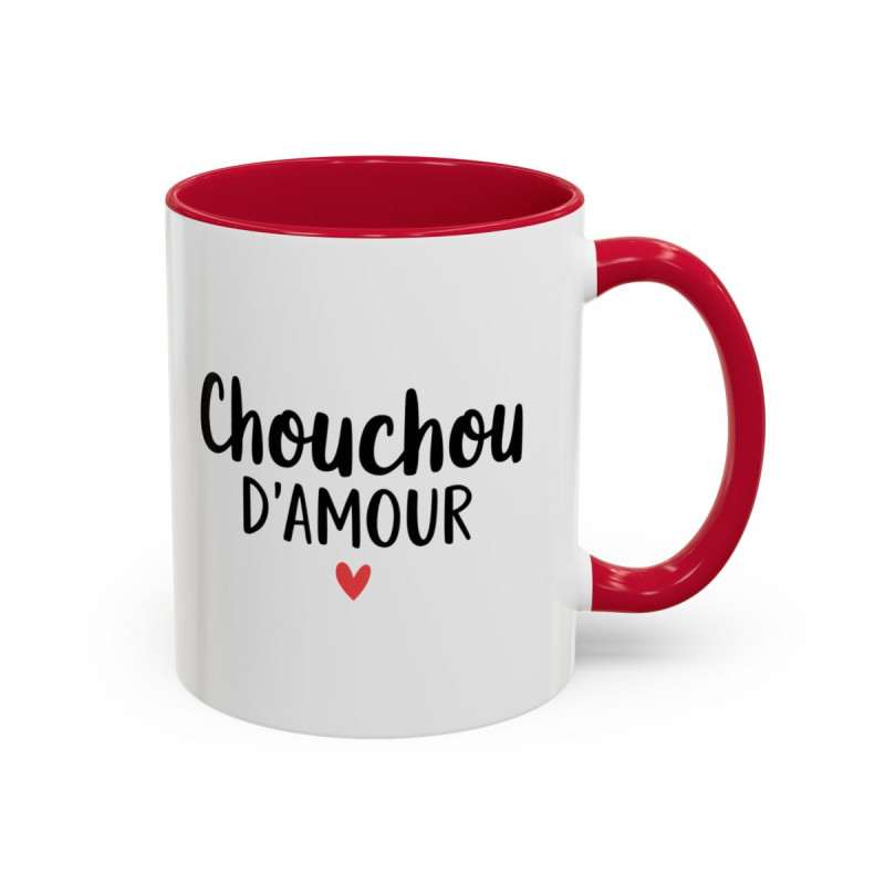Mug Chouchou d’Amour – Tasse Amour Cadeau Couple Homme Femme Idée Cadeau Romantique Noir Bleu Rouge 325ml