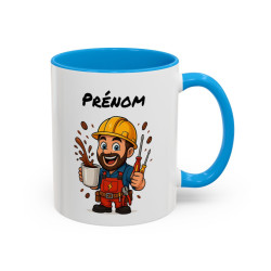 Mug Électricien Personnalisable Humour Travail Café – Tasse Cadeau Électricien Outils Chantier Noir Bleu Rouge
