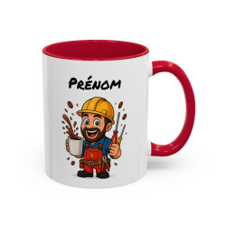 Mug Électricien Personnalisable Humour Travail Café – Tasse Cadeau Électricien Outils Chantier Noir Bleu Rouge