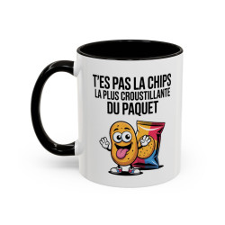 Mug Humour Chips Snack Drôle – Tasse Cadeau Gourmand Apéro Fun Noir Bleu Rouge