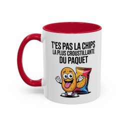 Mug Humour Chips Snack Drôle – Tasse Cadeau Gourmand Apéro Fun Noir Bleu Rouge