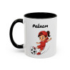 Mug Football Personnalisable Fille – Tasse Joueur Soccer Cadeau Enfant Noir Bleu Rouge