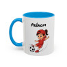 Mug Football Personnalisable Fille – Tasse Joueur Soccer Cadeau Enfant Noir Bleu Rouge