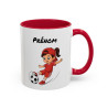 Mug Football Personnalisable Fille – Tasse Joueur Soccer Cadeau Enfant Noir Bleu Rouge