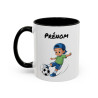 Mug Football Personnalisable Garçon – Tasse Joueur Soccer Cadeau Enfant Noir Bleu Rouge