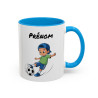 Mug Football Personnalisable Garçon – Tasse Joueur Soccer Cadeau Enfant Noir Bleu Rouge