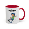 Mug Football Personnalisable Garçon – Tasse Joueur Soccer Cadeau Enfant Noir Bleu Rouge
