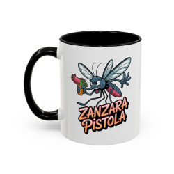 Mug Humour Moustique Zanzara Pistola – Tasse Drôle Insecte Fun Noir Bleu Rouge