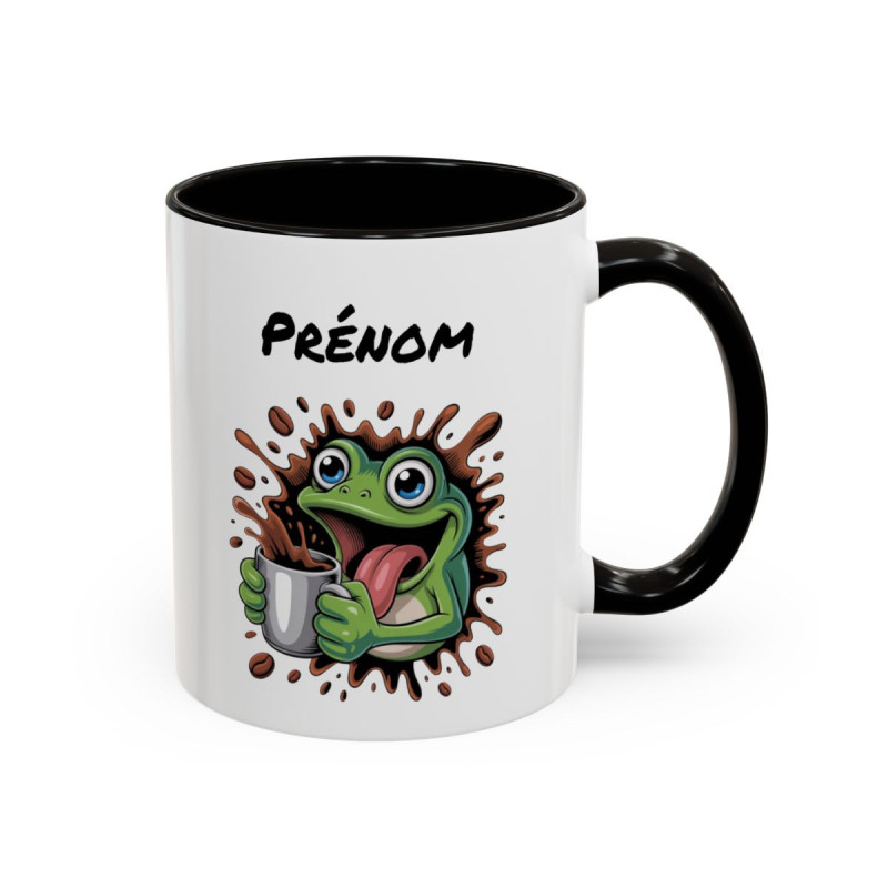 Mug Grenouille Café Personnalisable – Tasse Humoristique Noir Bleu Rouge Idée Cadeau Originale