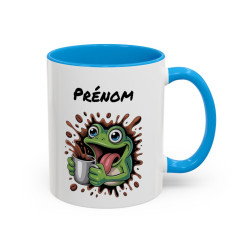 Mug Grenouille Café Personnalisable – Tasse Humoristique Noir Bleu Rouge Idée Cadeau Originale