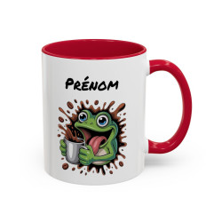 Mug Grenouille Café Personnalisable – Tasse Humoristique Noir Bleu Rouge Idée Cadeau Originale