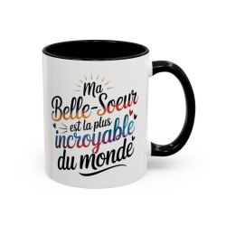 Mug Ma Belle-Soeur Est La Plus Incroyable Du Monde – Tasse Cadeau Belle-Soeur Noir Bleu Rouge
