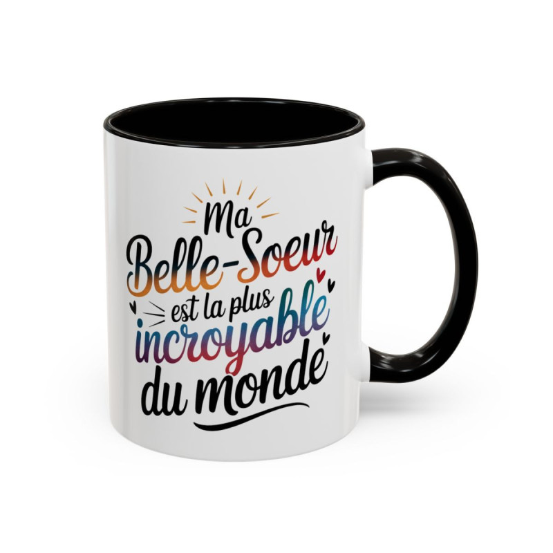 Mug Ma Belle-Soeur Est La Plus Incroyable Du Monde – Tasse Cadeau Belle-Soeur Noir Bleu Rouge
