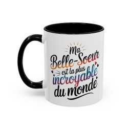 Mug Ma Belle-Soeur Est La Plus Incroyable Du Monde – Tasse Cadeau Belle-Soeur Noir Bleu Rouge