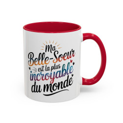 Mug Ma Belle-Soeur Est La Plus Incroyable Du Monde – Tasse Cadeau Belle-Soeur Noir Bleu Rouge