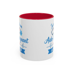 Tasse Aide-Soignant AU TOP – Mug Métier Infirmier Santé – Cadeau Collègue Hôpital – Céramique 325ml